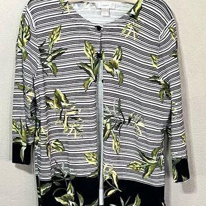 CJ Banks tropical striped lightweight cardigan, size 1x.
